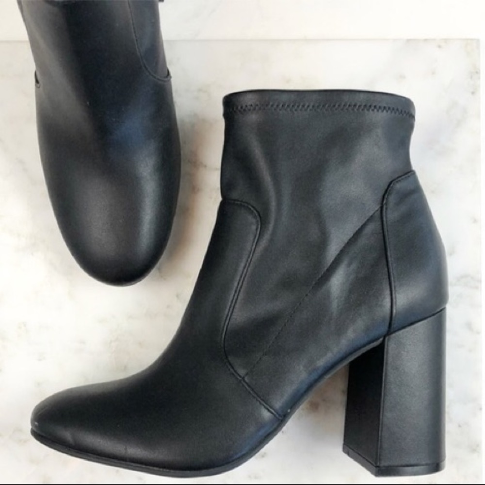 Abound Black Vegan Leather Heeled Ankle Boots